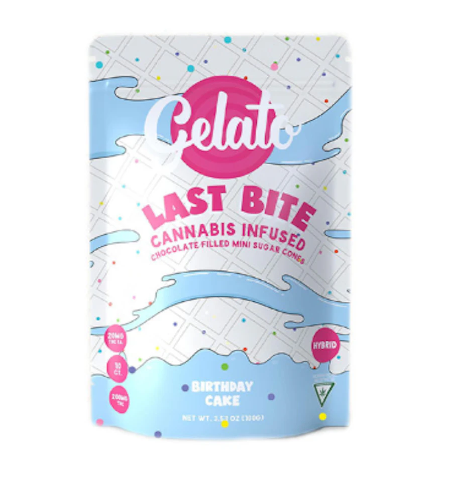 Gelato | Birthday Cake | Mini Sugar Cone 10pk | 100mg