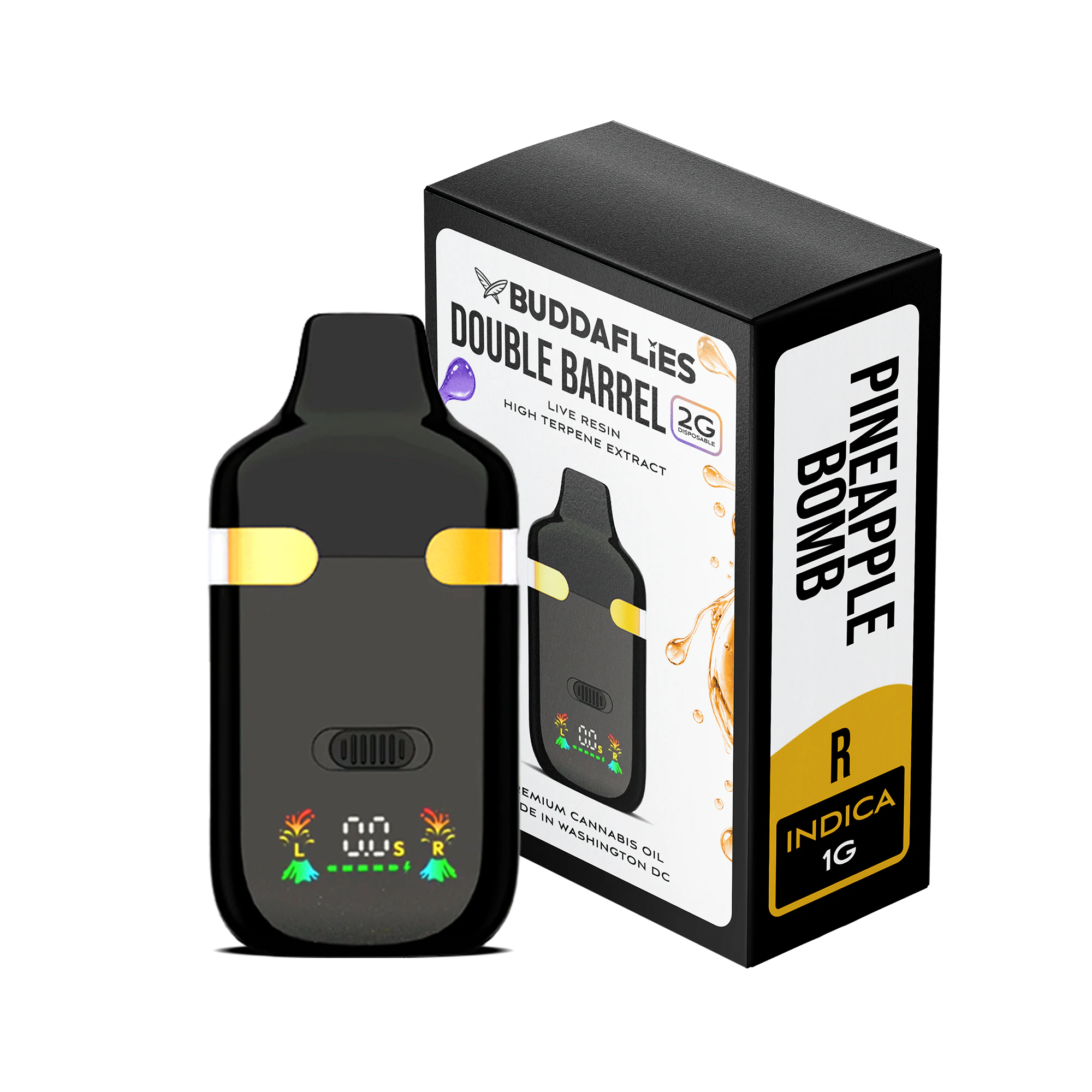 Buddaflies - Gingerbread Man x Pineapple Bomb | 2g Double Barrel Disposable Main Image