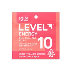 LEVEL - Level 10 Energy THC:THCv:CBG 10:5:3 (S) Single Tablet 10mg