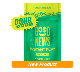 GOOD NEWS - Instant Play Sour Apple THC:CBG 10pk Gummies - 100g