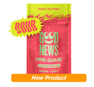 GOOD NEWS - Pre-Game Sour Watermelon THC/THCV 10pk Gummies - 100mg
