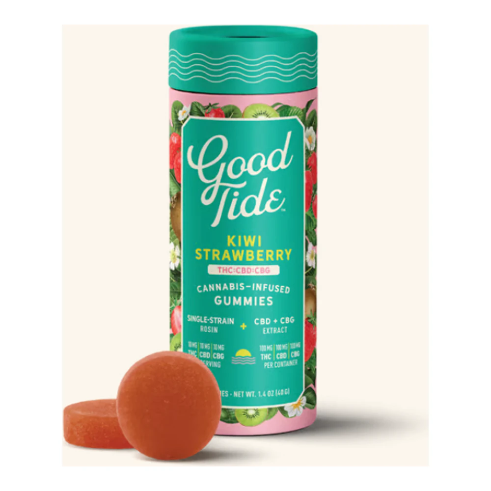 Good Tide - Good Tide | Kiwi Strawberry | 1:1:1 THC:CBD:CBG Rosin Gummies | 100mg Main Image