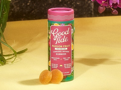 GOOD TIDE - Good Tide - Passion Fruit - 100mg THC:CBD:CBN Solventless Hash Rosin Gummies - 10pk