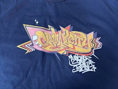 Navy Graffiti Tee - M | Cannabicity Apparel
