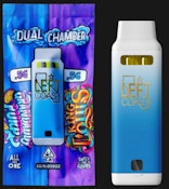 Left Coast-1g Dual Chamber- Granddaddy Purp 0.5g x King Louis 0.5g - Disposable Vape