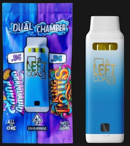 Left Coast - Left Coast-1g Dual Chamber- Granddaddy Purp 0.5g x King Louis 0.5g - Disposable Vape