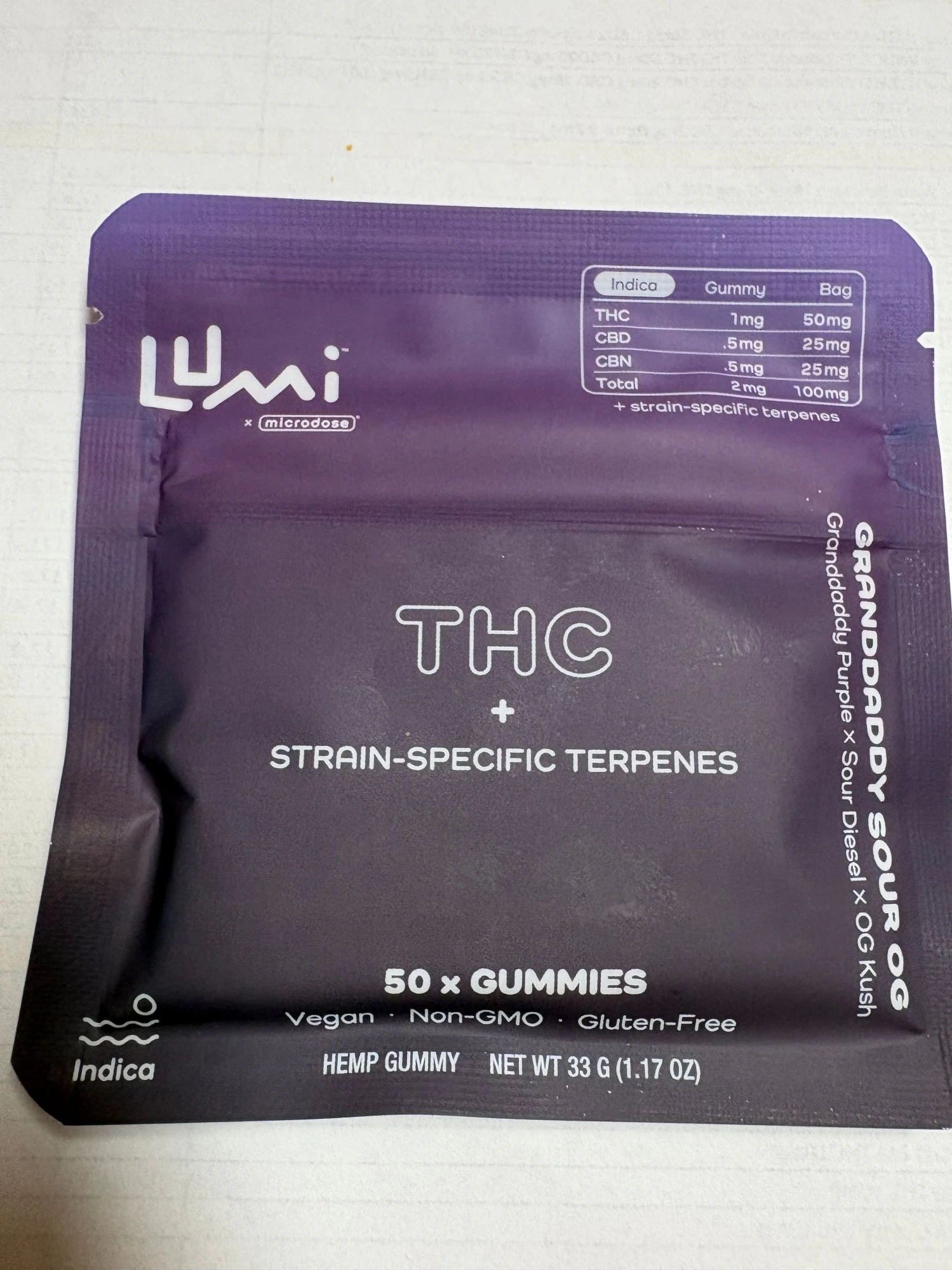 Stay Lit - Lumi - Grandaddy Sour OG Gummies INDICA - 50mg Main Image