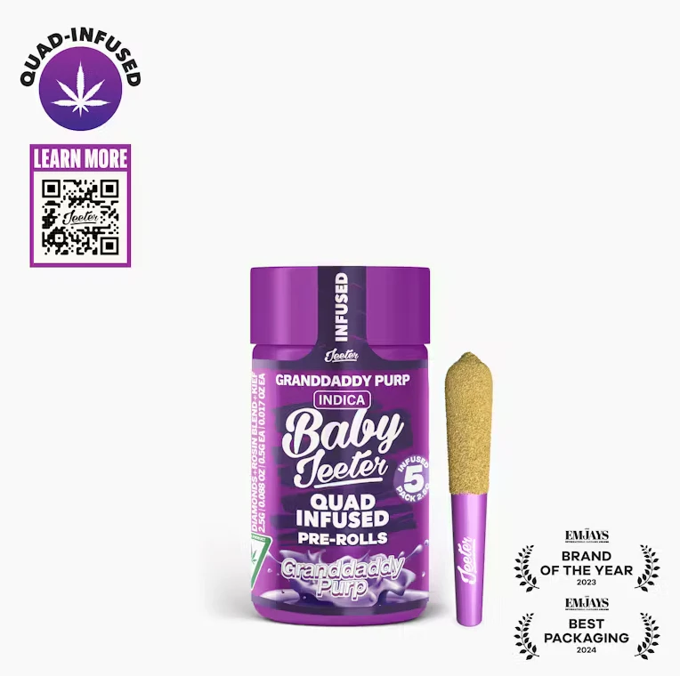 Jeeter - Jeeter - Pre Roll Pack - Infused Baby Jeeter - Indica - Granddaddy Purp - (2.5g total) 5 Pack Main Image