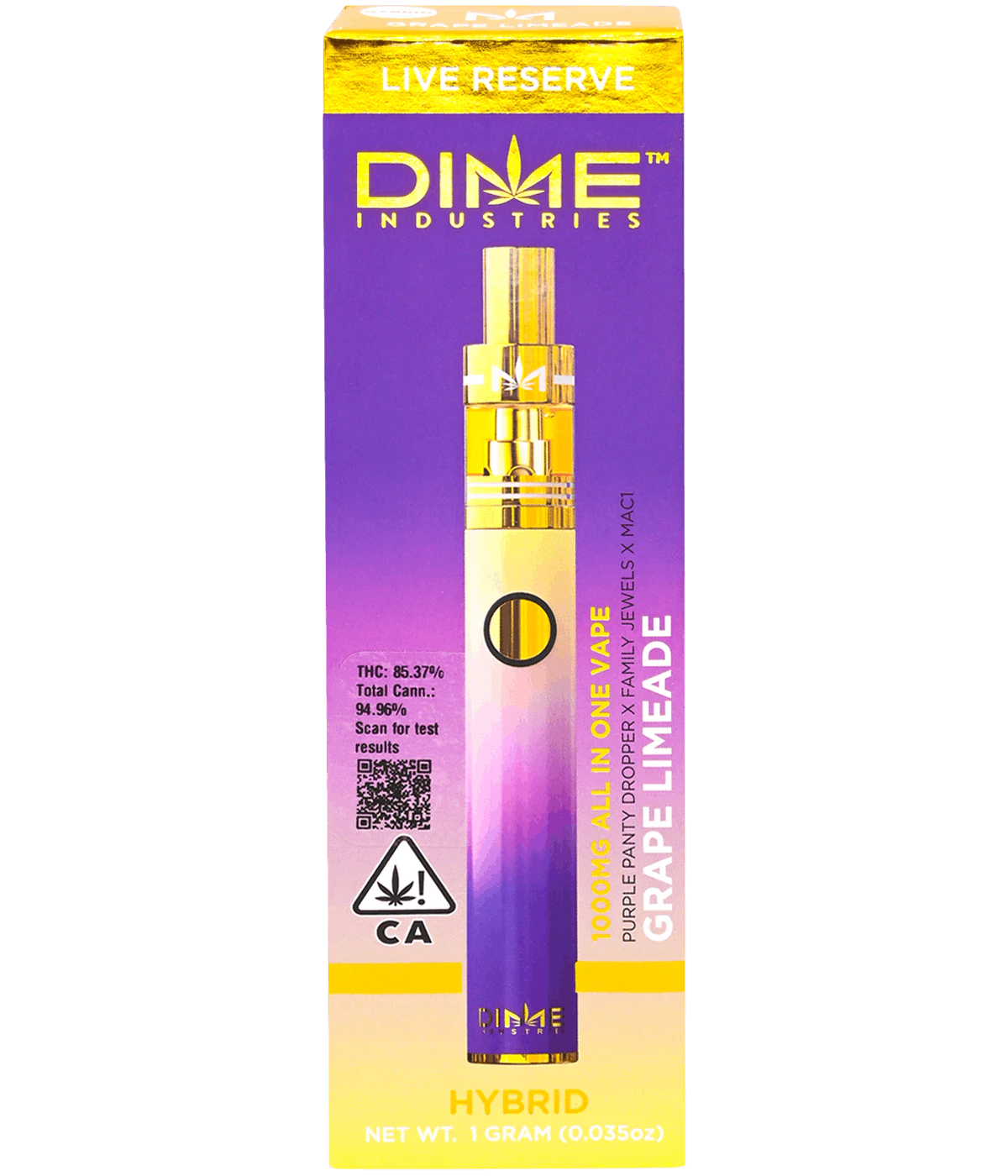 Dime Industries - Dime 1000MG DISPOSABLE Grape Limeade (Hybrid) Main Image