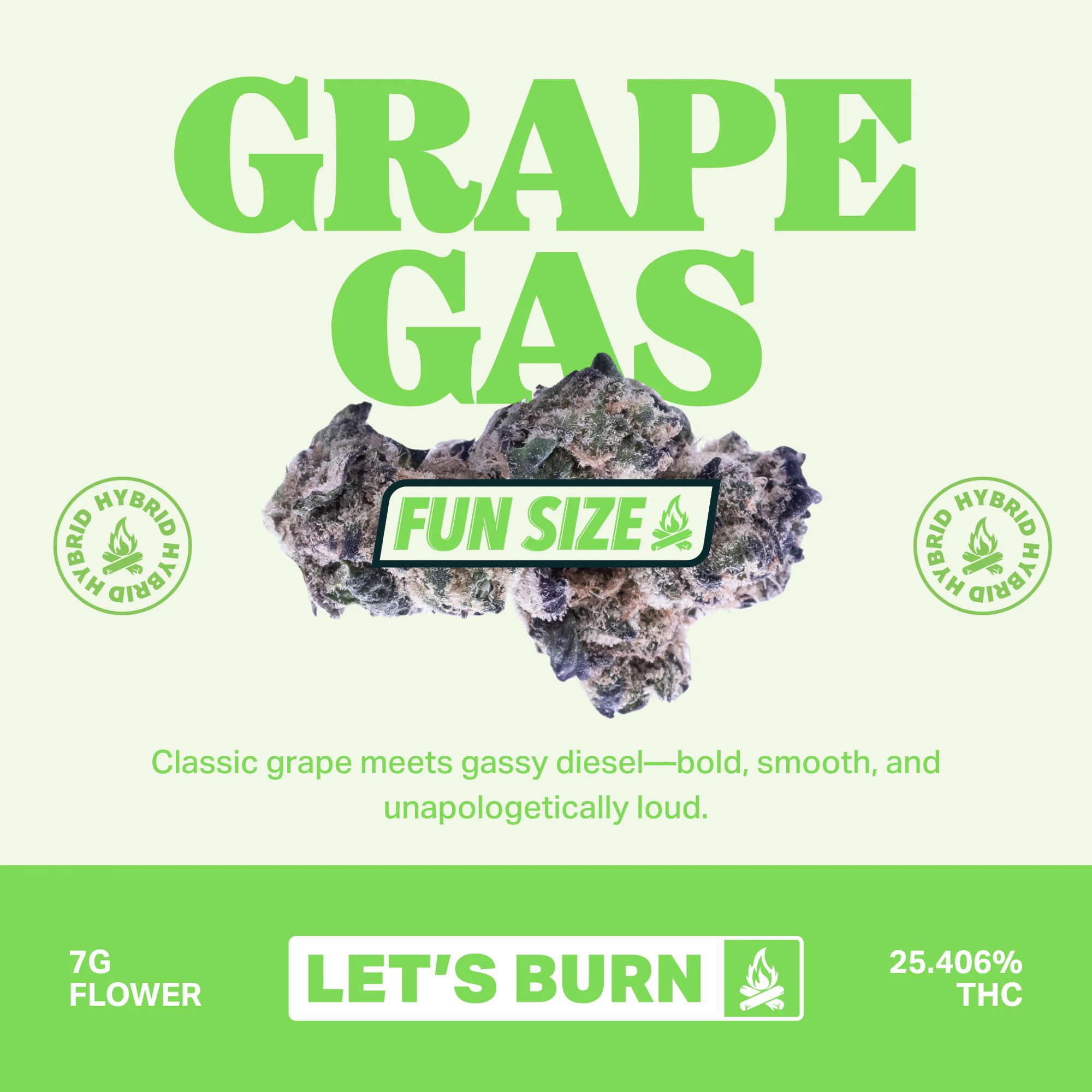 Let's Burn - Grape Gas 7g Fun Size Budz 0059 Main Image