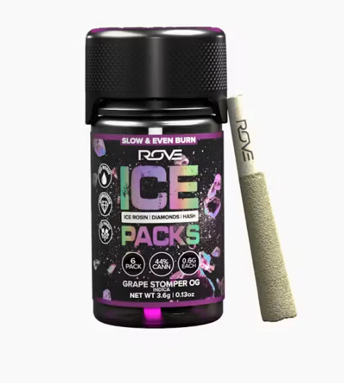ROVE - Rove | Grape Stomper OG | Ice Pack Rosin + Diamond + Hash Infused Pre-Roll 6pk | 3.6g Main Image