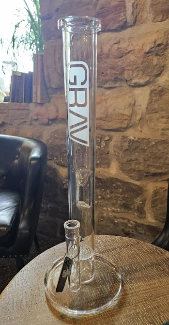 Grav - Grav | Large, Clear Straight Base w/ Disc Water Pipe | Clear Main Image