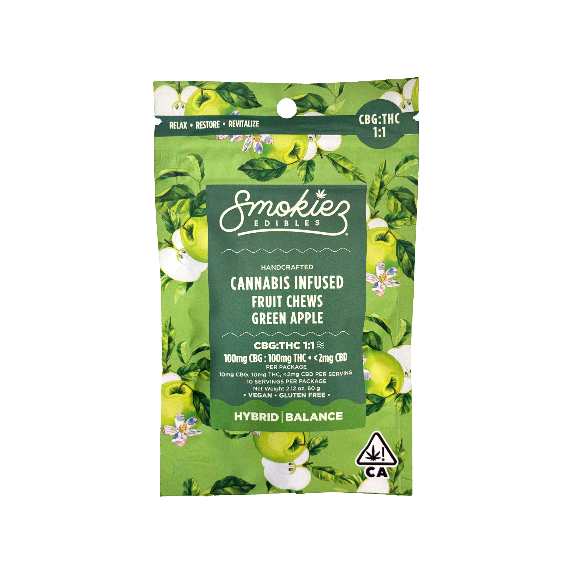 Smokiez Sweet Green Apple 1:1 / THC:CBG Fruit Chews 200mg