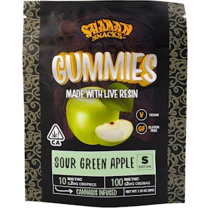 Shaman Edibles - Shaman Snacks - 100mg Gummy (Sour Green Apple-Sativa)