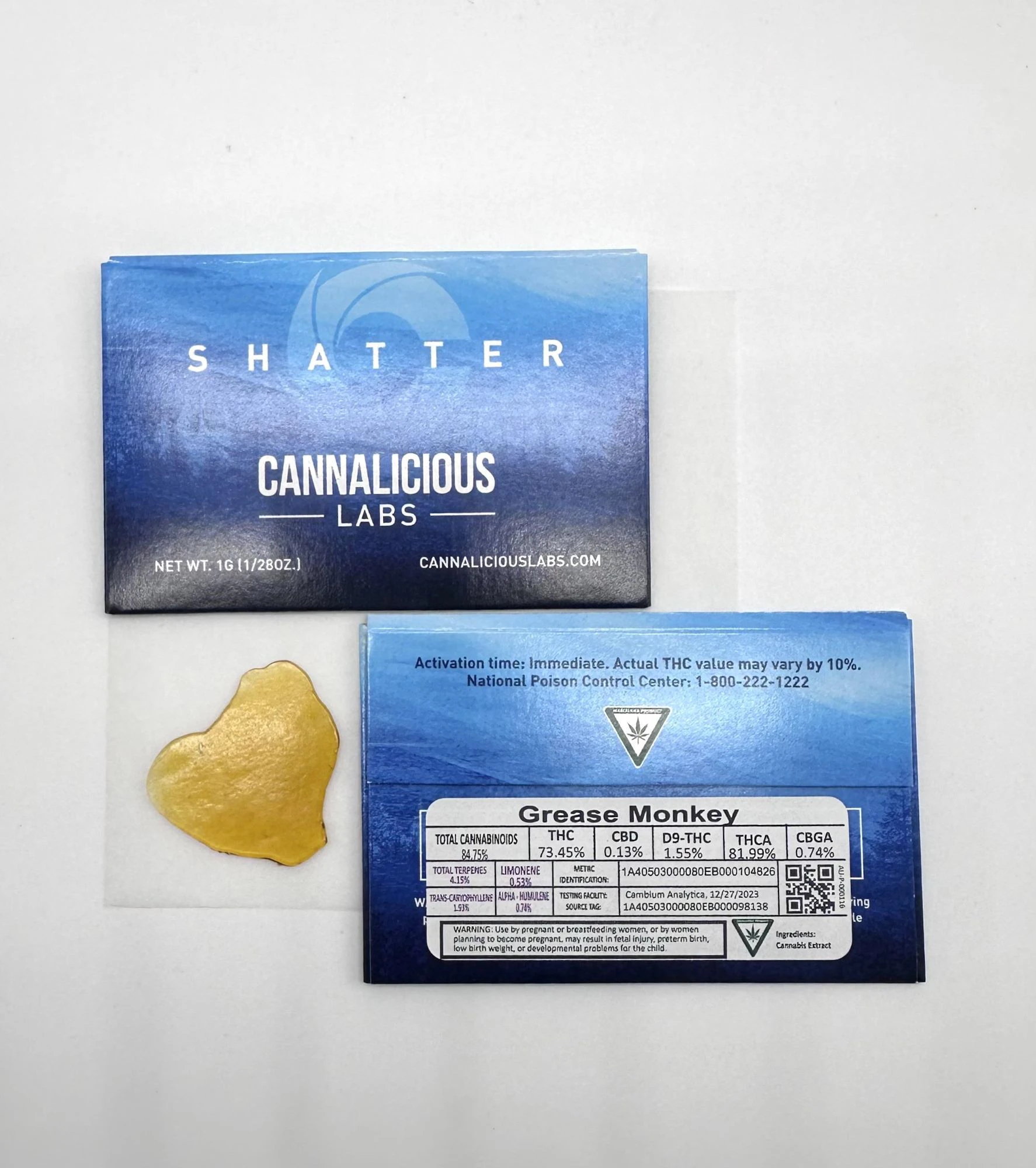 Cannalicious - Shatter - Grease Monkey - 1G Main Image