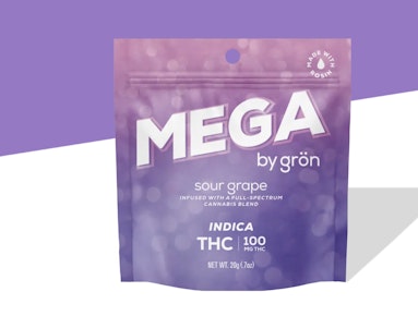 gron | Edible | Gummies - Mega Sour Grape | 100mg