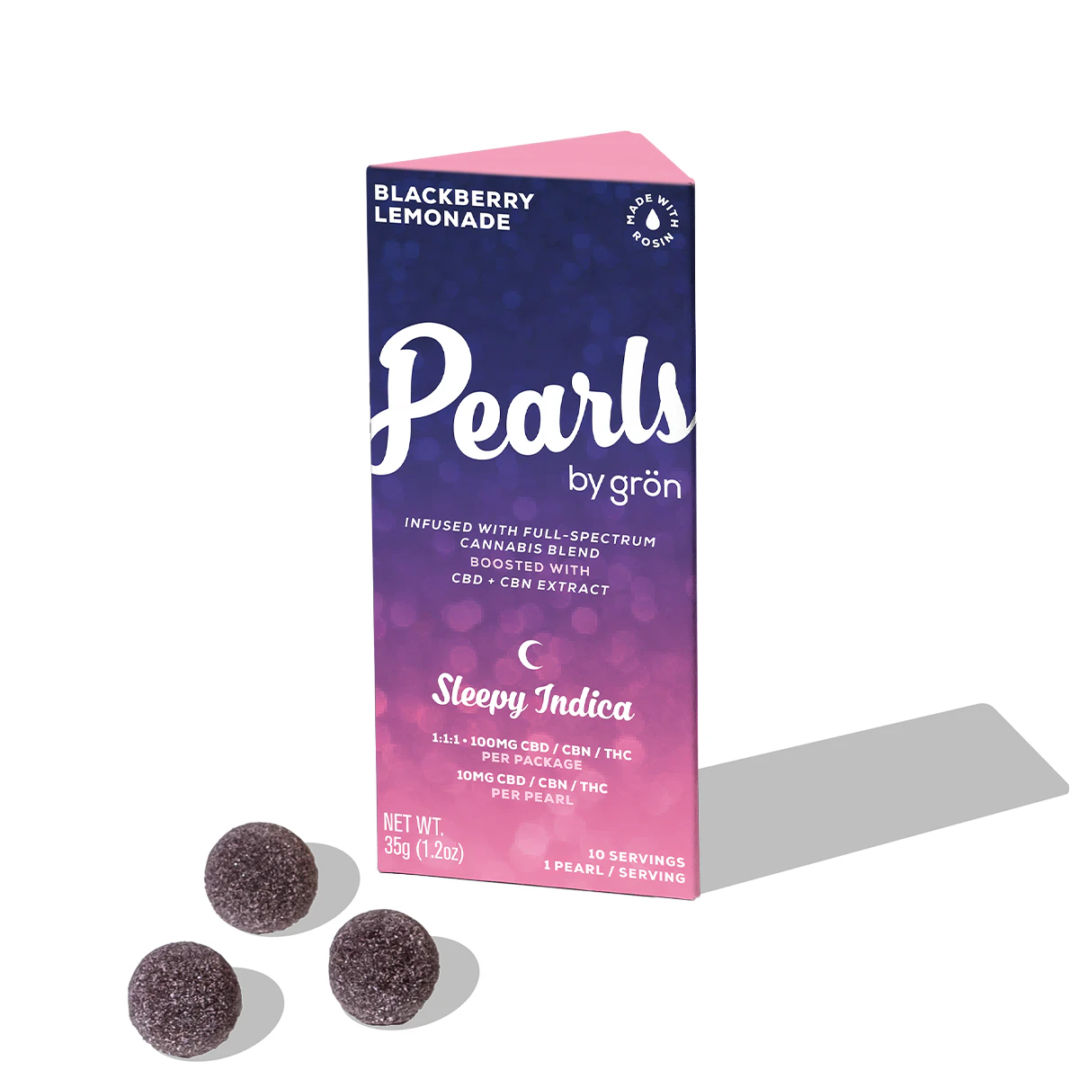Grön - Grön - 1:1:1 Blackberry Lemonade Pearls - Sleepy Indica (100mg CBN / 100mg CBD / 100mg THC) - 10mg x 10ct - Edibles Main Image
