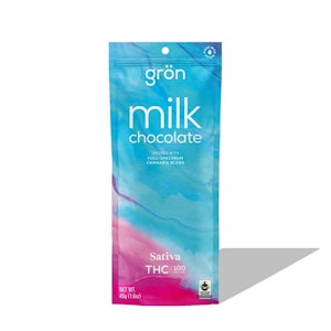 Grön - Grön - Milk Chocolate Bar - Sativa (100mg THC) - 100mg x 1ct - Edibles