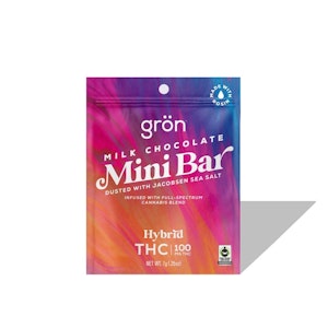 Grön - Grön - Milk Chocolate Mini Bar - Hybrid (100mg THC) - 100mg x 1ct - Edibles
