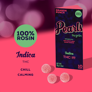 Grön - Grön - Dragon Punch Pearls - Live Rosin - Indica (100mg THC) - 10mg x 10ct - Edibles