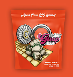 SAVVY - Guap RSO Peachy Punch THC:CBD Gummy - 100mg