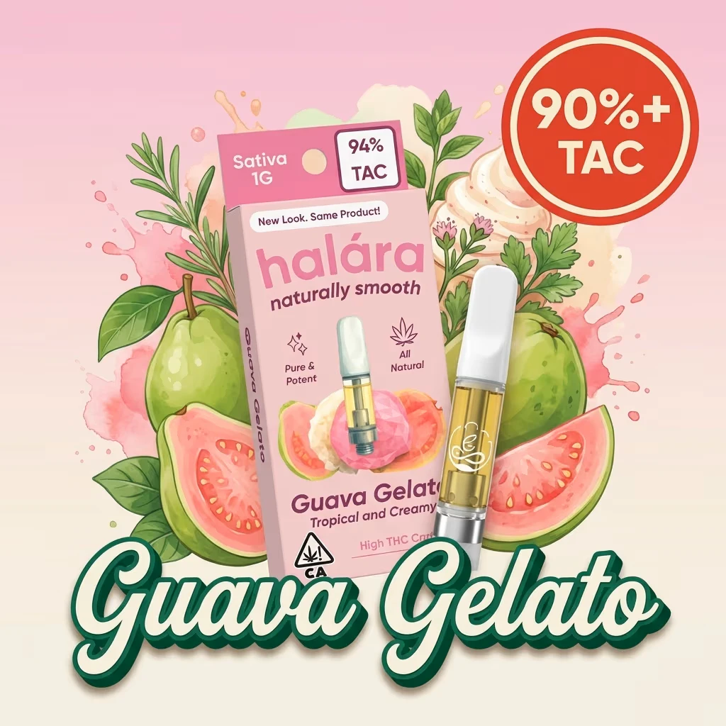 Halara - 1g Guava Gelato High THC 510 Cartridge / Halara Main Image