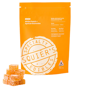 SQUIER'S SPECIALITY EDIBLES -  Squire's | White Peach & Apricot | 100mg Active Gummies