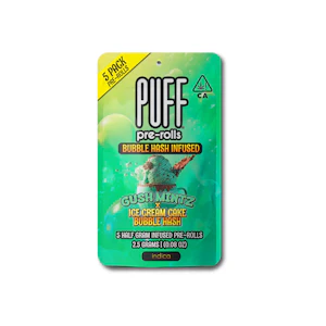 PUFF - Gush Mintz x Ice Cream Cake (I) 47% THC | 2.5g Bubble Hash Pre-rolls 5Pk