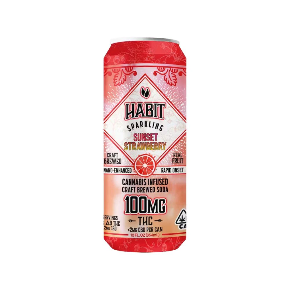 Habit - SUNSET STRAWBERRY SPARKLING SODA 100MG - HABIT Main Image
