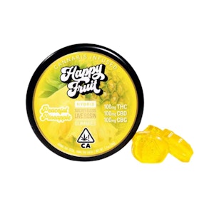 HAPPY FRUIT - PEACEFUL PINEAPPLE ROSIN GUMMIES 100MG - HAPPY FRUIT