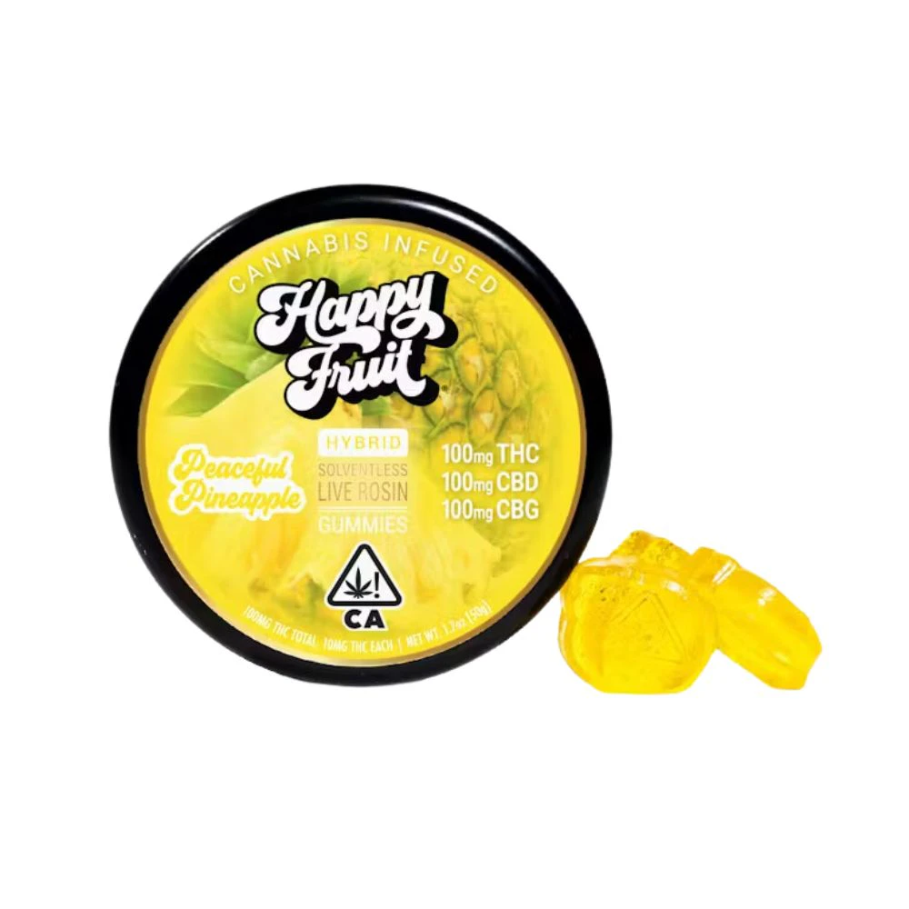 Happy Fruit - PEACEFUL PINEAPPLE ROSIN GUMMIES 100MG - HAPPY FRUIT Main Image