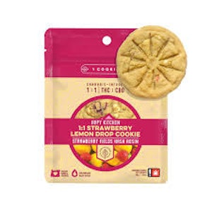 Hapy Kitchen - Hapy Kitchen Strawberry Lemon Drop with Strawberry Fields Live Rosin 1:1 CBG/THC 100mg Cookie