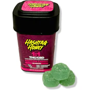 Cotton Candy (H) (1:1 THC:CBD) 10pk x 10mg THC : 10mg CBD - 100mg THC : 100mg CBD - Live Resin - Gummies - Hashtag Honey