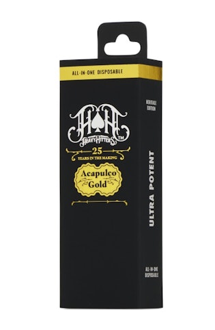 Heavy Hitters - Acapulco Gold  -Sativa- 90.60% THC 25th Anniversary Edition 0.5G All-In-One (Vape Pen) 94.2% TAC | Heavy Hitters    -uuu3 front