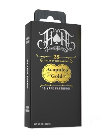 Heavy Hitters - Acapulco Gold -Sativa- 90% THC 25th Anniversary Edition 510 Vape Cartridge, 1G | Heavy Hitters      -vvv1 BACK