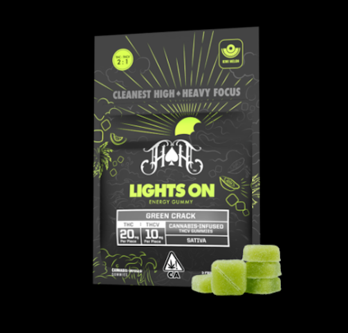 Heavy Hitters - Kiwi Melon x Green Crack -Sativa- 20:10 THC:THCV |100mg THC 5pk Gummies (Edibles) | Heavy Hitters       -S6 back