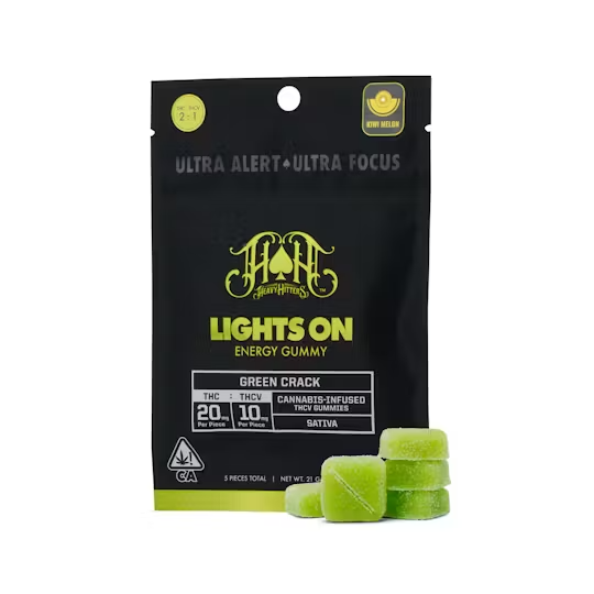 Heavy Hitters | Lights On | Green Crack THCV | Energy | Gummies