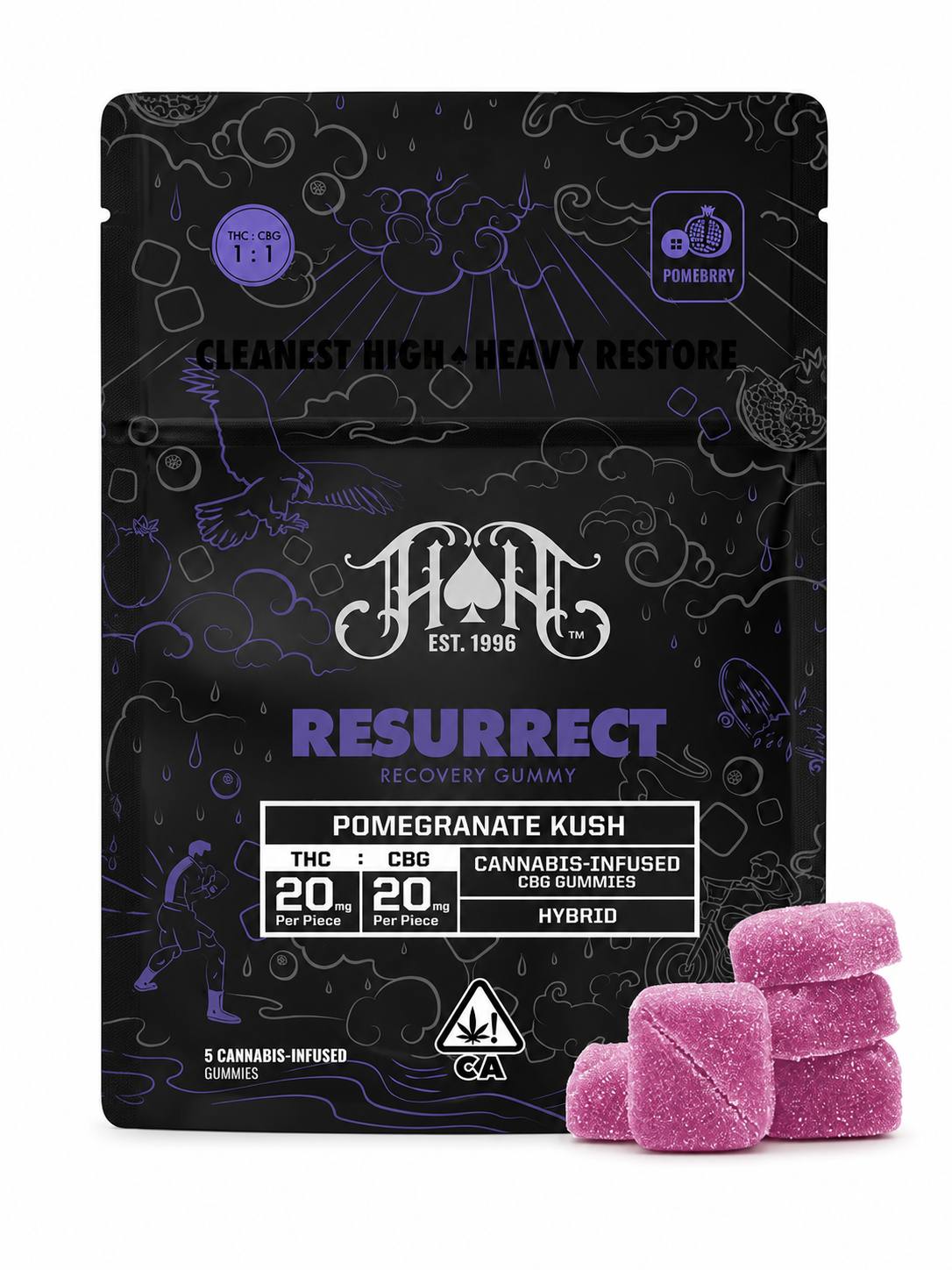 Heavy Hitters | Resurrect | Pomegranate Kush CBG | Recovery | Gummies