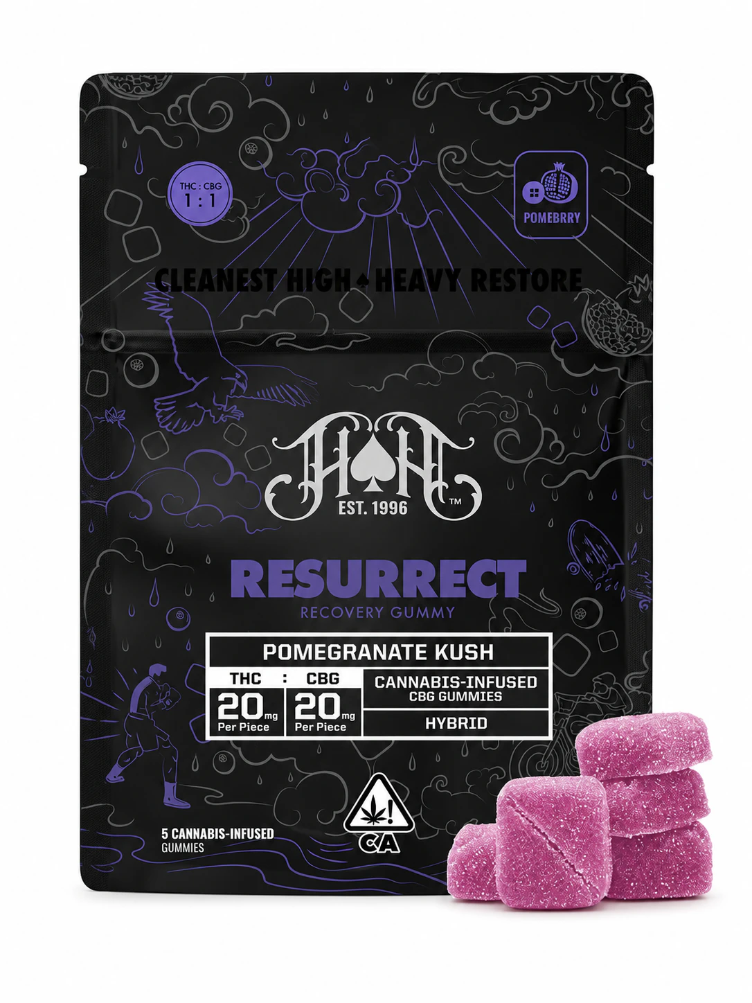 Heavy Hitters - Heavy Hitters | Resurrect | Pomegranate Kush CBG | Recovery | Gummies Main Image