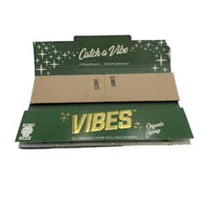 Vibes - King Size Slim Rolling Papers | 33pk Organic Hemp 4inch Papers | Vibes