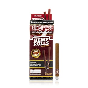 HEMPER KING SIZE Organic Hemp Wrap Pre Rolled With Glass Tips 2 Per Pouch