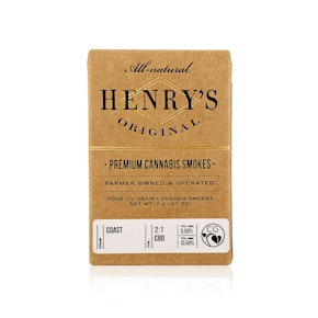 HENRY'S ORIGINAL - Preroll - Coast - CBD - 4-Pack - 2G