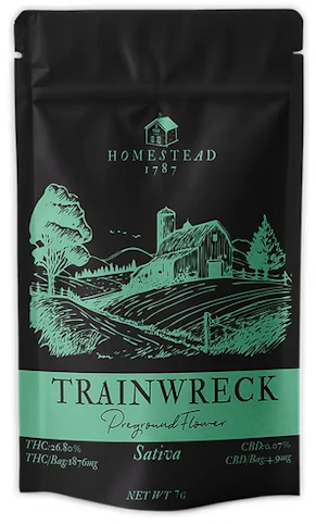 Homestead 1787 - Trainwreck - Sativa 27.10% THC | 7G Pre- Ground Flower | Homestead 1787 - 05 BACK