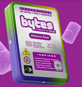 BYTES - Hibiscus Rose | Inspired | Solventless Live Rosin | Gummies | 10pk/100mg (BYTES)