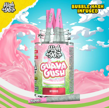 HIGH 90s - High 90's Hash Infused 5pk Prerolls 2.5g Guava Gush Main Image