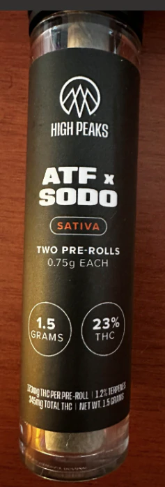 High Peaks - High peaks | ATF X Sodo | 2pk Pre-Roll | 1.5g Sativa  Main Image