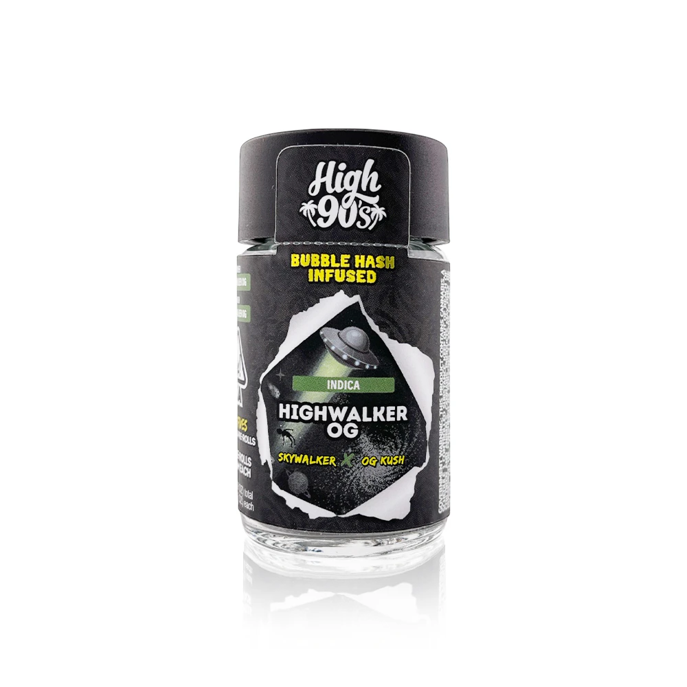 HIGH 90s - HIGH 90'S - Infused Preroll - Highwalker OG - Bubble Hash - 5Pack - 2.5G Main Image