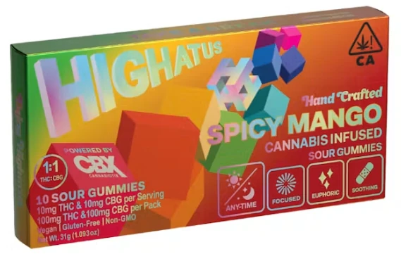 Highatus - HIGHATUS - Edible - Spicy Mango - 1:1 - THC: CBG - 100MG Main Image
