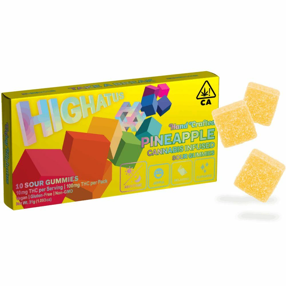 Highatus - [HIGHATUS' THC GUMMIES - 100MG - SOUR PINEAPPLE (H) Main Image