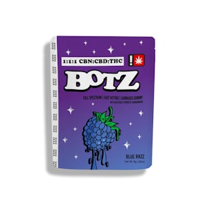 BOTZ - Botz 1:1:1 THC:CBD:CBN Blue Razz Single Gummy 100mg